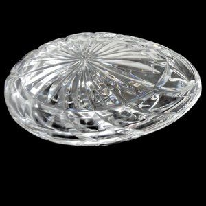 Crystal Egg Candy Dish Covered Trinket Holder VTG